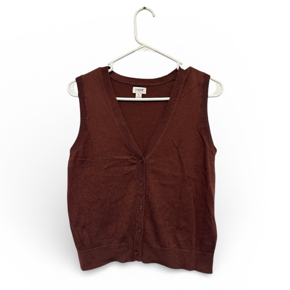 Vintage Y2K Era J. Crew Simple Brown Sweater Vest Size Small